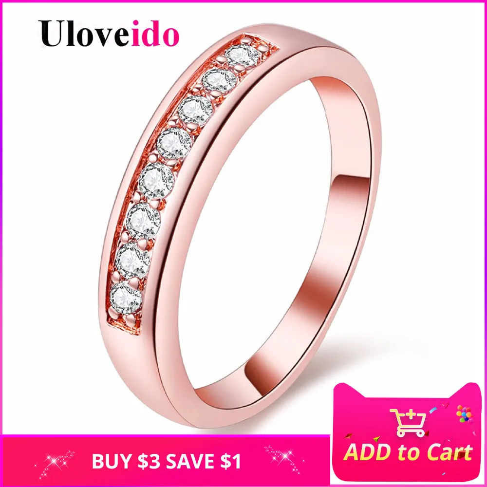Скидка 5% uloveido фианит кольца для женщин Кристалл кольцо серебро бижутерии anelli Donna