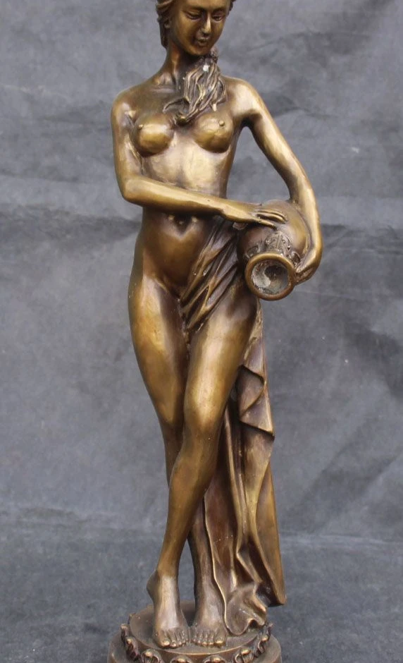 Бронзовая скульптура в стиле вестерн 20 дюймов Очаровательная Обнаженная Женская