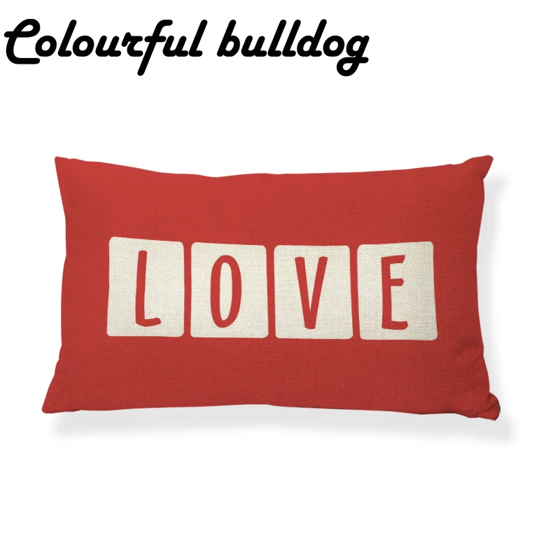Fashion Cushion Cover Nordic Letter Red LOVE Black FREEDOM Lumbar Throw Pillow Case 30*50cm Rectangle Decorate Living Room Yard | Дом и сад