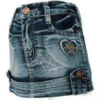 3 7y tight dark blue denim skirt heart embroidery rhinestone girl skinny mh9117