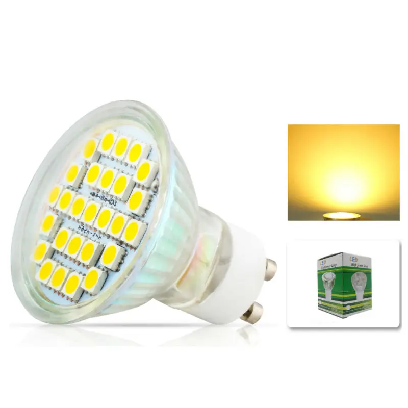 1x GU10 5050 SMD 27 LED 7 Вт белый теплый прожектор точечные лампы лампа со стеклянной