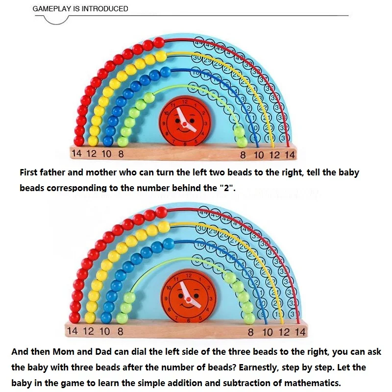 Монтессори Дети Math Игрушки Радуга Дизайн Вокруг Бусины Игрушка Детские