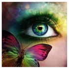 Алмазная 5d живопись сделай сам, бабочка и глаза, вышивка крестиком, пейзаж, смола, алмазная вышивка, Алмазная мозаика