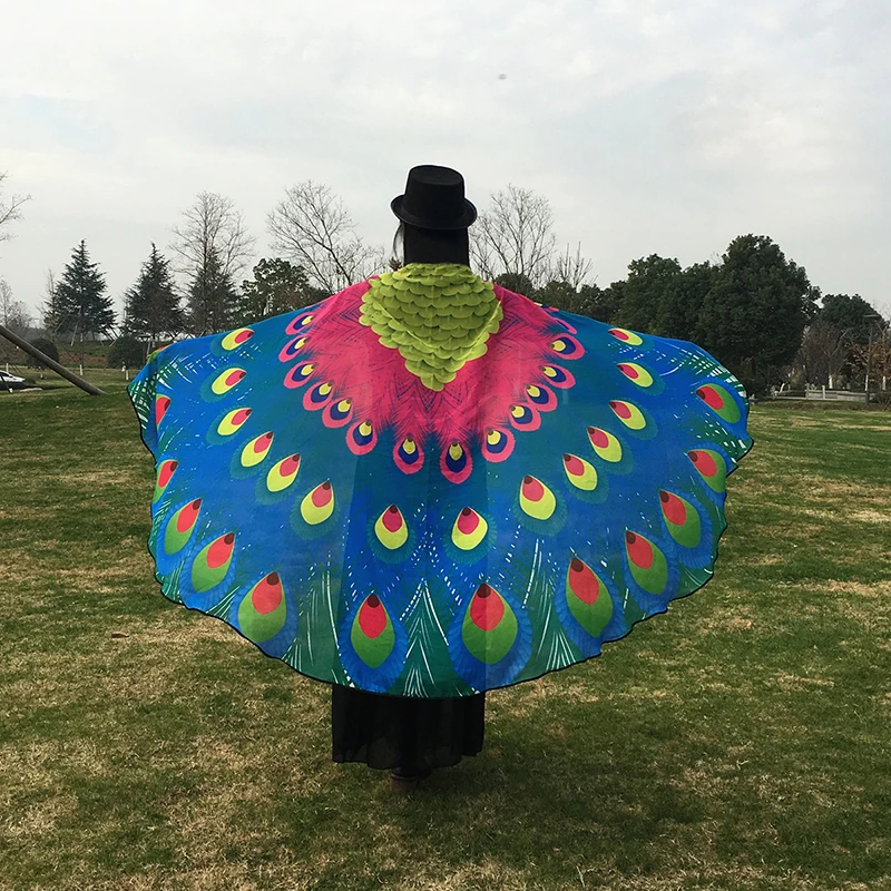 Style 8 New printed Belly Dance Cloak Wing Belly Dancing Butterfly Wings Beach Skirt Shawl Butterfly Cloak Mantle 197*130 cm 10 Colors - Color: Style 8