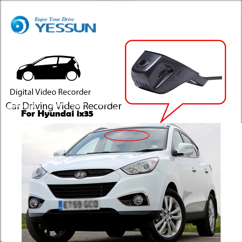 Видеорегистратор YESSUN для Hyundai ix35 мини камера с wi fi управление через приложение