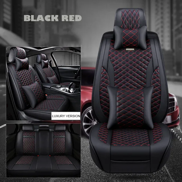 Red with Pillows Универсальное автокресло кожаный чехол для Renault megane 2 джип Ренегат Гольф 4 passat b5 поло honda civic авто аксессуары stylin - Название цвета: Red with Pillows