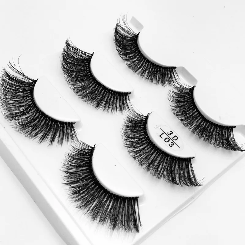 Ресницы норковые 3D ручной работы 3 пары L03 | Красота и здоровье