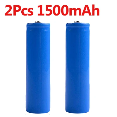 2PCS 1500mAh Battery 2 шт 18650 3,7 V 1200mah 1500mah 1800mah 2000mah 2200mah 2600mah 18650 mah литиевая батарея перезаряжаемая батарея фонарик батареи - Цвет: 2PCS 1500mAh Battery