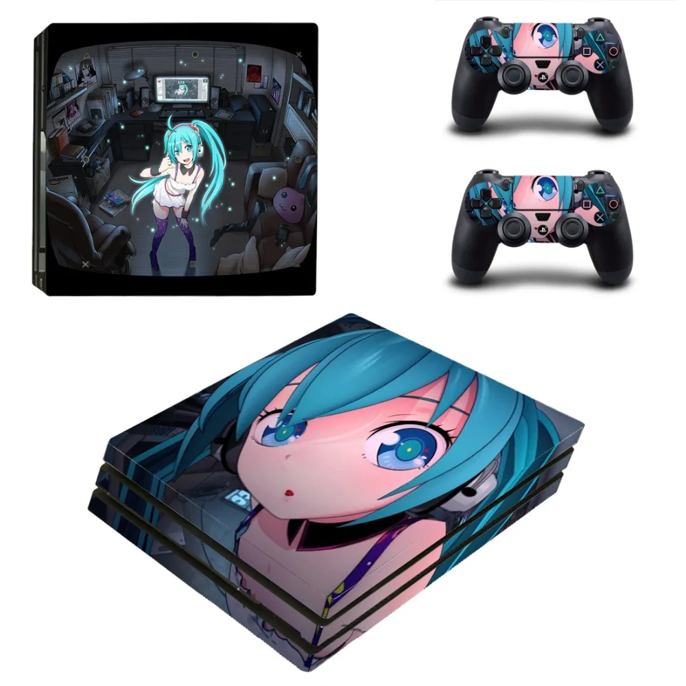 Аниме милая девушка Hatsune Miku PS4 Pro наклейка на кожу для PlayStation 4 консоль и 2