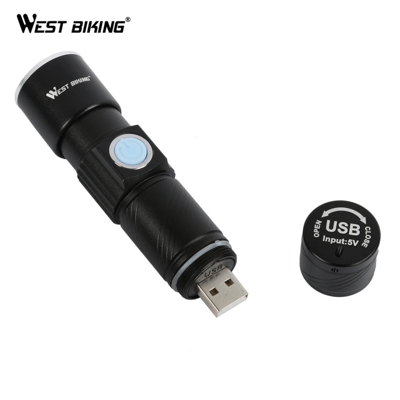 WEST BIKING велосипед передний светильник светодиодный USB Перезаряжаемые свет зум