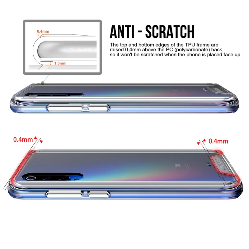 Чехол для Xiaomi Mi 9 противоударный защитный чехол для телефона TOIKO Хирон прозрачный жесткий PC Мягкий Гибридный Бампер; TPU защитные задние крышки