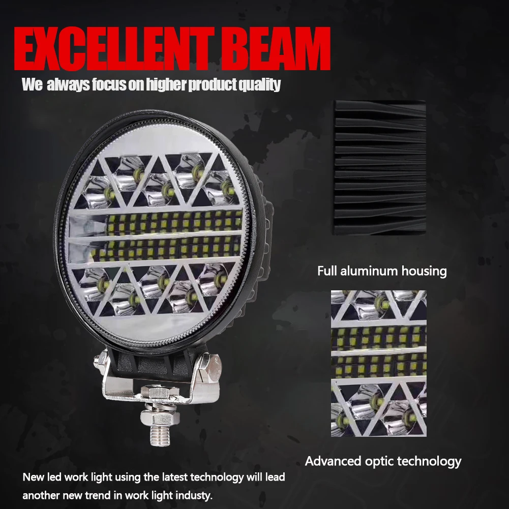 ADZOON 126w 4-дюймовый автомобильный рабочий свет 10 30V 4WD 12v для внедорожных грузовиков