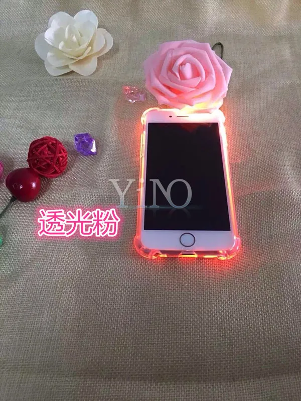 100pcs/lot Luxury Light Flash Silicone Candy Color Case For iPhone 5 5s SE 6 6s Plus 7/7 Capa Coque Fundas |