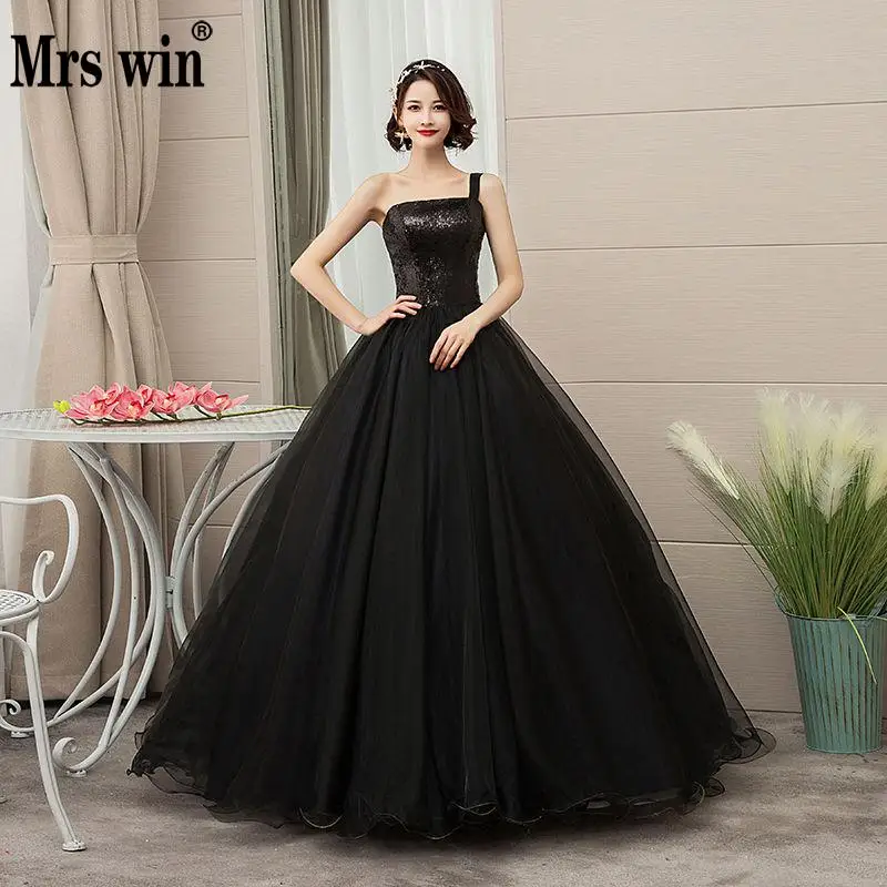 Mrs Win Бальные платья новое платье на одно плечо Vestidos De 15 Anos шикарное бальное Вечернее платье на выпускной