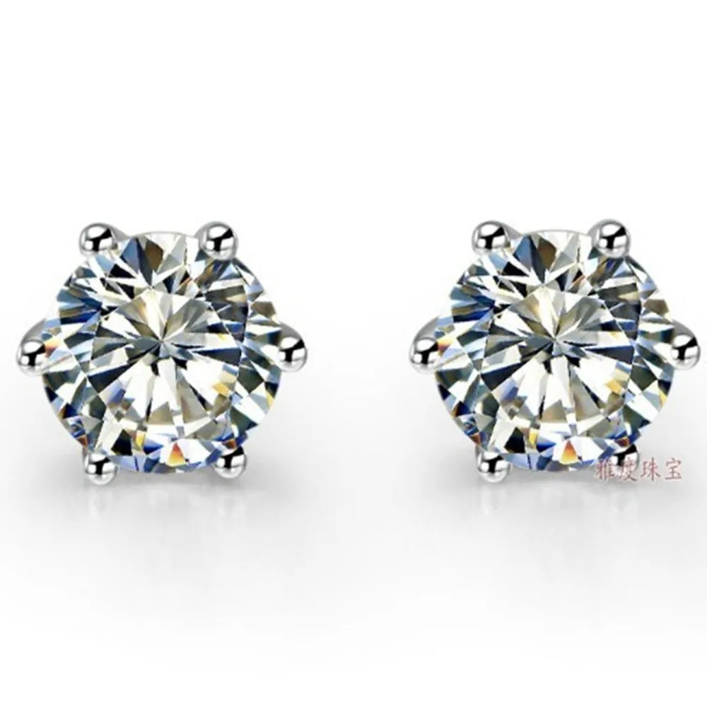 0.5Ct подлинные серьги с муасанитом гвоздики Твердые 585 золотые взаимодействие