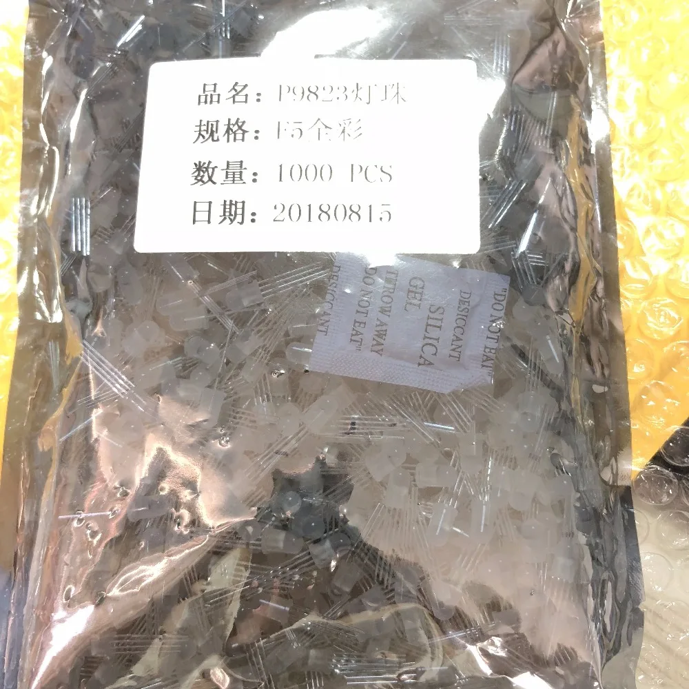 1000pcs DC5V PL9823 F5 5mm round hat RGB LED P9823 chipset inside Full color Frosted | Connectors