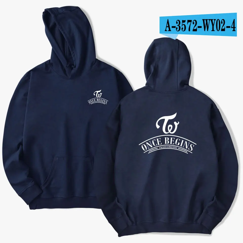 Navy Blue Kpop K-pop корейский два альбома толстовки женские Kpop вентиляторы мужские два раза харауку печати Толстовка популярная одежда - Цвет: Navy Blue