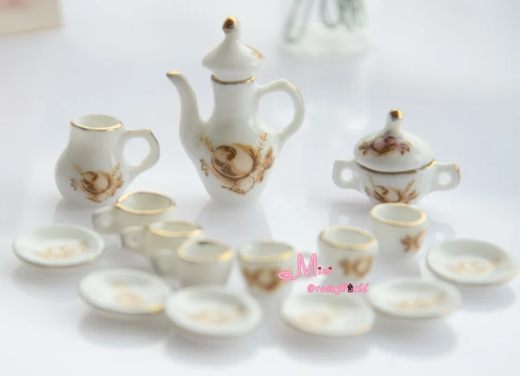 Бесплатная доставка! Кукольный домик Миниатюрный фарфор Китай Кофе Чай Крышка