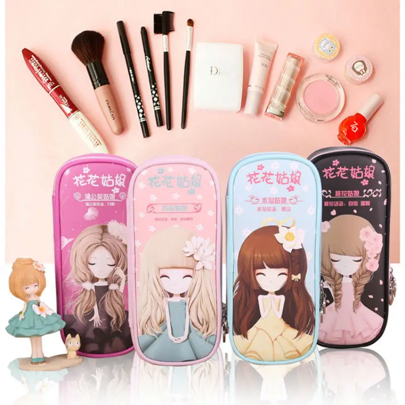 Многоразовый косметический чехол с большой вместительностью для карандашей и различных предметов из PU-кожи с бесплатной доставкой.