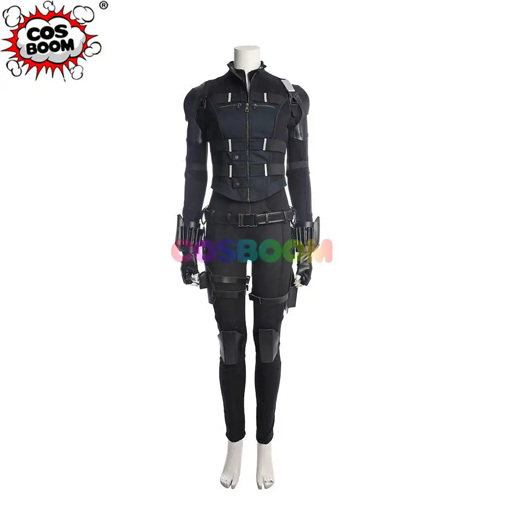 COSBOO черный костюм вдовы Мстители Бесконечность войны Наташа Романова комбинезон