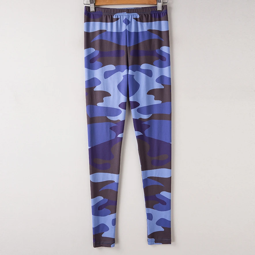 Синие камуфляжные Леггинсы для женщин с 3d принтом леггинсы армейские модные