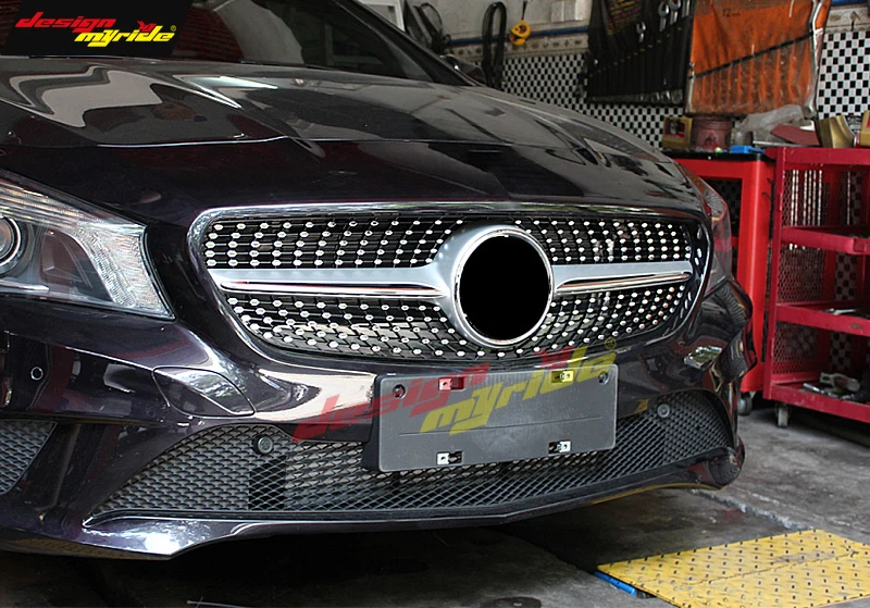 Для Mercedes CLA W117 C117 X117 Спортивная Передняя решетка гриль Алмазный Стиль Siler CLA200 CLA250