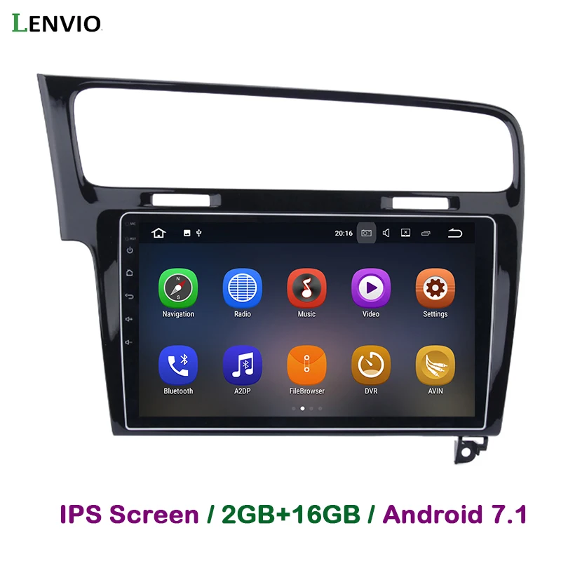 Автомобильный DVD плеер Lenvio 2 Гб ОЗУ Android 7 1 GPS навигация для VW Volkswagen GOLF 2013 2014 2015 2016