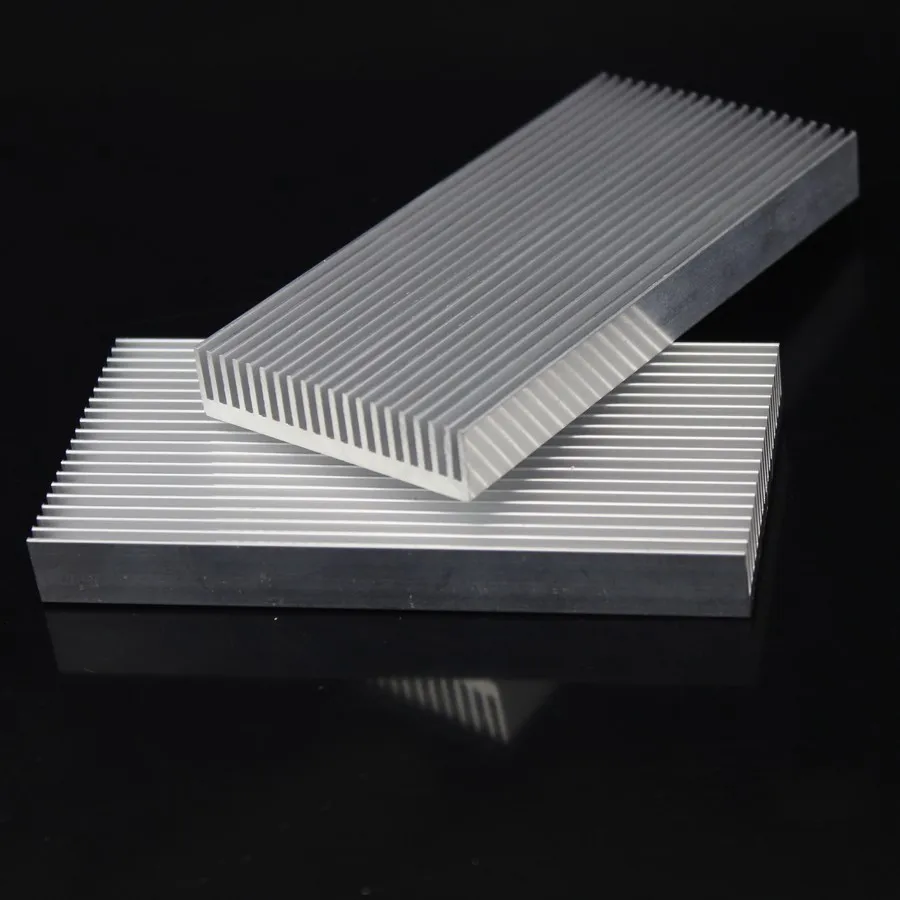 Gdstime 5pcs DIY Silver Aluminum Heatsink 100mm x 45mm x 10mm Cooling