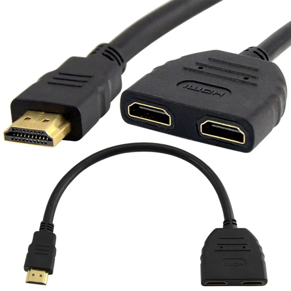 

Разветвитель HDMI (штекер)/двойной разъем (гнездо), переходник A/V, кабель 1080p