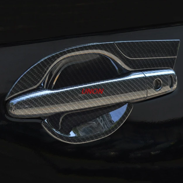 Unon для Mitsubishi Outlander 2013 2014 2015 2016 2017 углеродное волокно хромированная дверная ручка