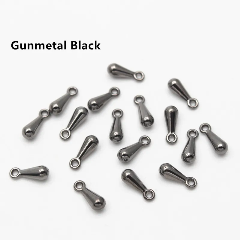 GunmetalBlack 7 мм 9 мм золото/родий/серебро/бронза цепь Расширенный и расширение/хвост удлинитель металлические подвески в форме капель воды HK142 - Цвет: GunmetalBlack
