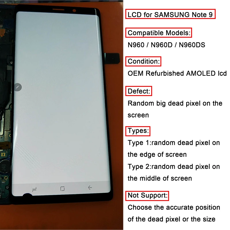 SUPER AMOLED 6 4 ''ЖК дисплей с рамкой для SAMSUNG GALAXY Note 9 Note9 N960D N960F + кодирующий
