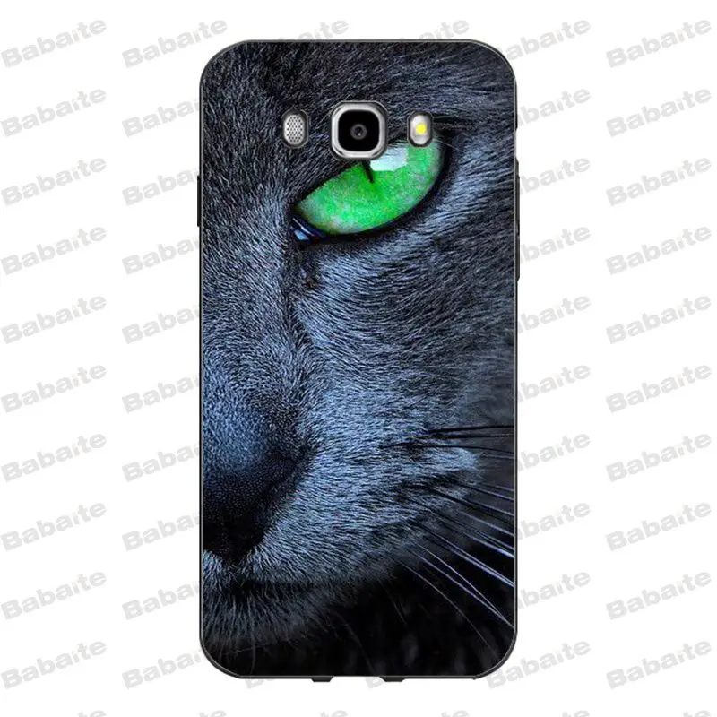 

Babaite Eyes in black Cat Owl Smart Cover Black Hard Shell Phone Case for samsung J5(2016) j1 j3 j7 (2015)note3 note4 case Cover