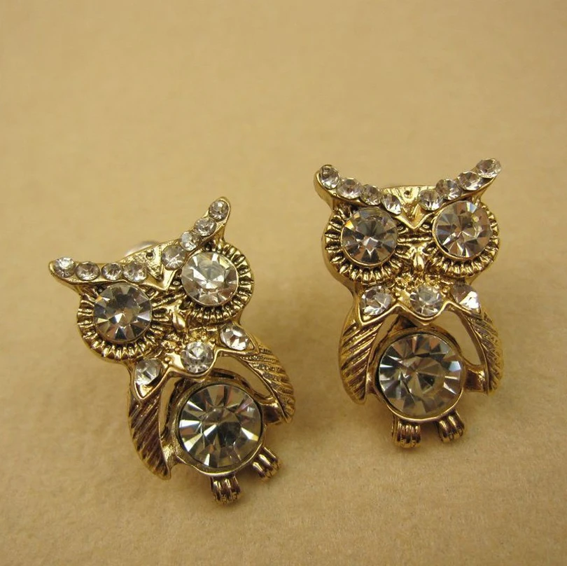 Серьги в виде совы/серьги гвоздики стиле buho/Сова/коруджа/2016 корейские ювелирные