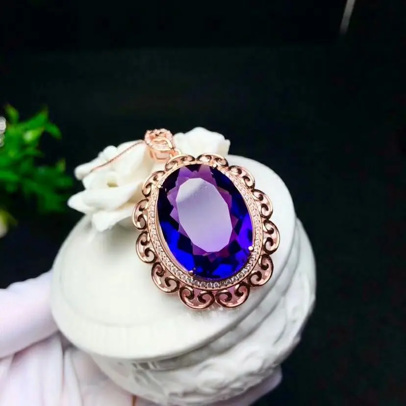 Подвески SHILOVEM из серебра 925 пробы с пьезоэлектрическим аметистом отправка