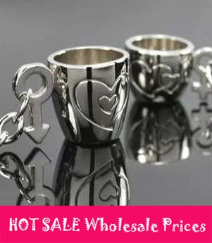 XUBCHC 1 Pair Romantic Zinc Alloy for Creative Love Cup Lovely Keychain Couples Tea Chain Lover Wholesale Prices | Украшения и