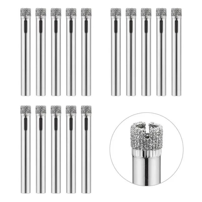 Glass Drill Hole Saw 15 Pieces Diamond Hole Saw Diamond Drill Remover Tools Hollow Core Tile Drill for Glass, Ceramic, Granite