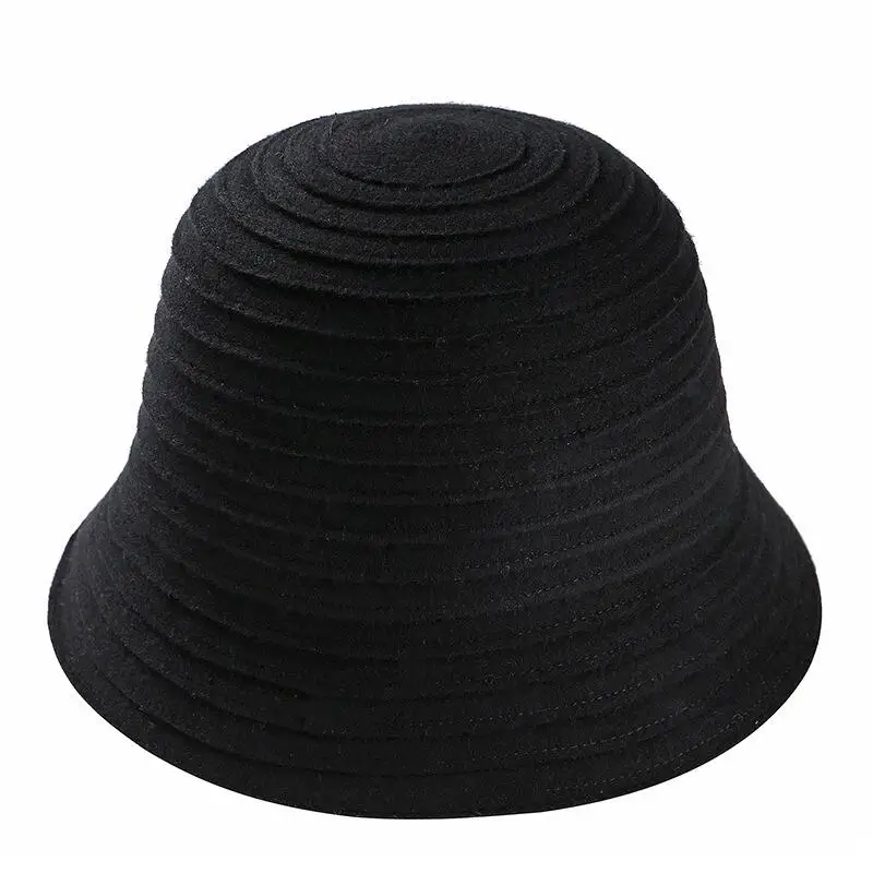 Женская фетровая шляпа в полоску из 100% шерсти на осень/зиму|sombreros mujer|wool fedora hatswool |