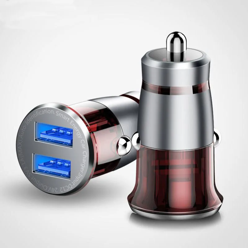 Новое автомобильное зарядное устройство с двумя usb портами 3 1 металлическое