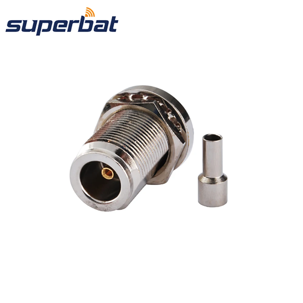 Superbat N Тип гнездо обжимной прямой коаксиальный разъем для RG174 RG178 1 13 мм 37 кабель с