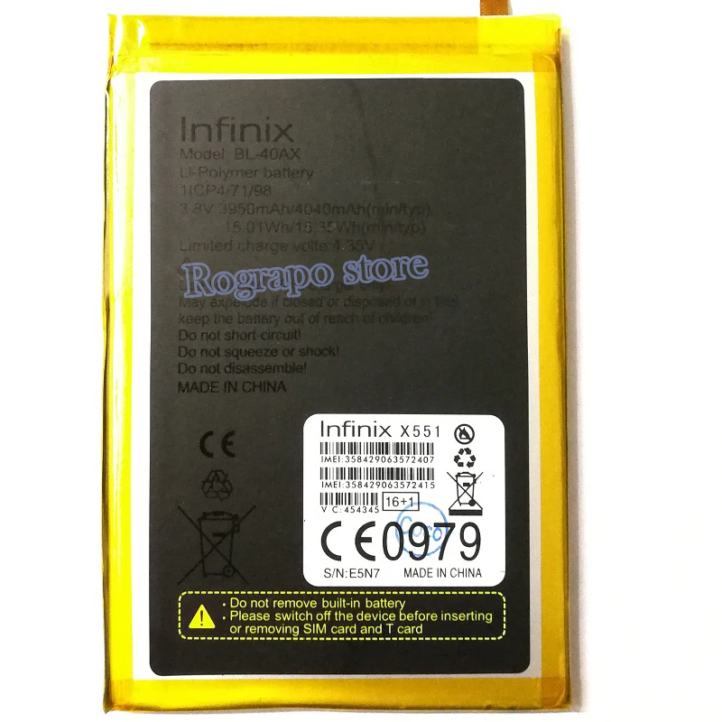 Сменный аккумулятор для Infinix Hot Note X551 BL 40AX 3 8 в 4000 мАч|cell phone battery|battery forphone battery |