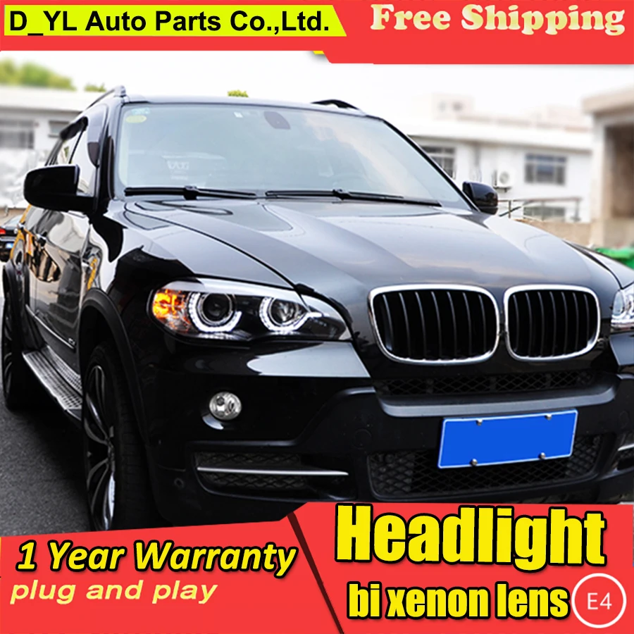 DY_L автомобильный Стайлинг головная лампа для BMW X5 фары 2007-2013 E70 Angel Eye светодиодный