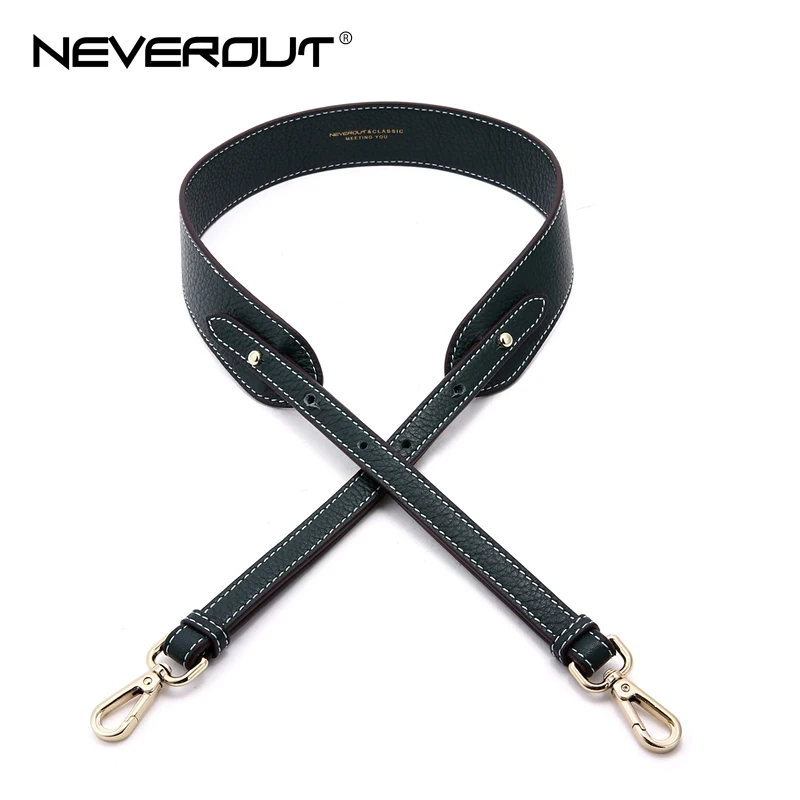 NEVEROUT натуральная кожа плечевой ремень для женщин Сплошной сумка ремень широкий пояс 97 см* 4 см - Цвет: Dark green