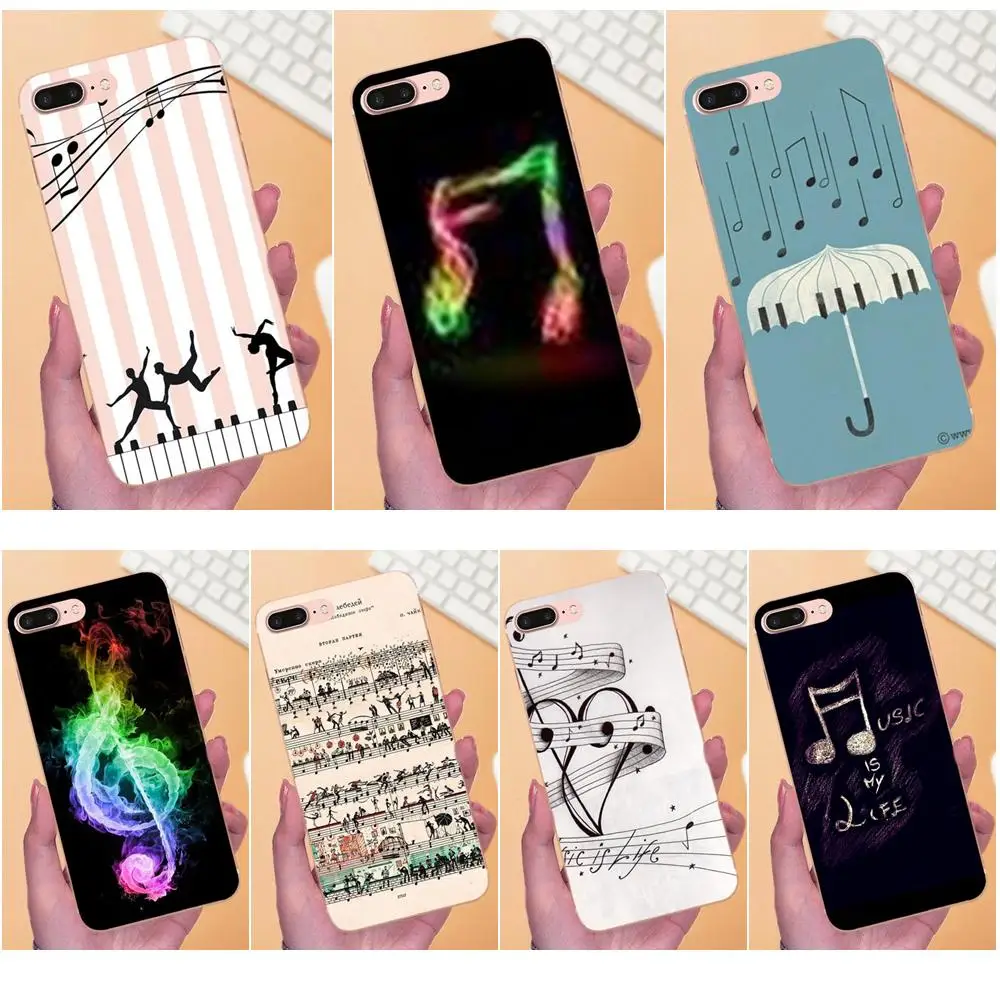 Мягкий чехол для Galaxy Grand Alpha G850 Core2 Prime S2 I9082 A3 A5 A7 On5 On7 2015 2016 2017 Love Music Note Piano
