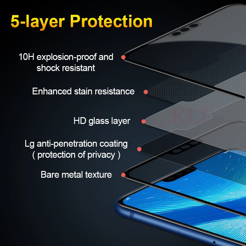 Антишпионское закаленное стекло для huawei Honor 8X Max 8C 10 9 Magic 2 Защита экрана для huawei Nova 4 4E 3i 3E 2i