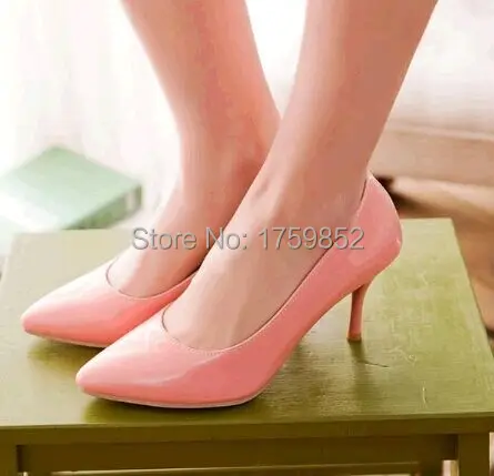 Женская обувь из лакированной кожи короткие тонкие туфли на высоком каблуке