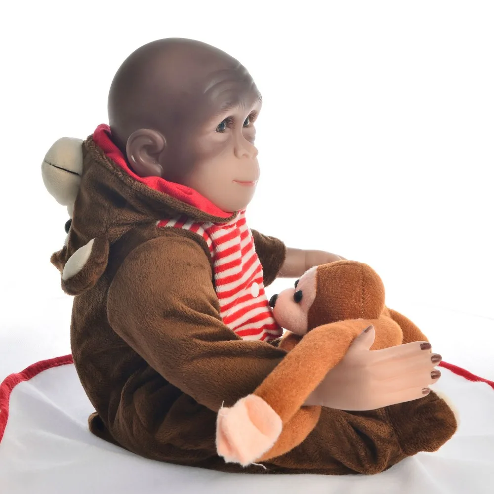 Мягкая хлопковая силиконовая обезьянка Boneca Reborn 18 дюймов Реалистичная кукла для