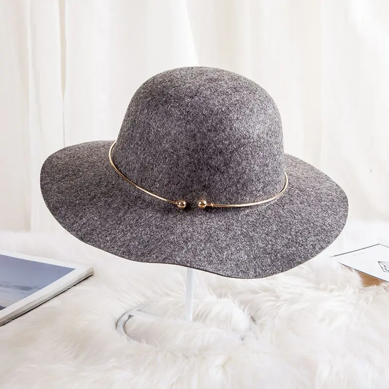 2018 осенние и зимние женские широкие поля купол Ретро Маленькая шляпа путешествия