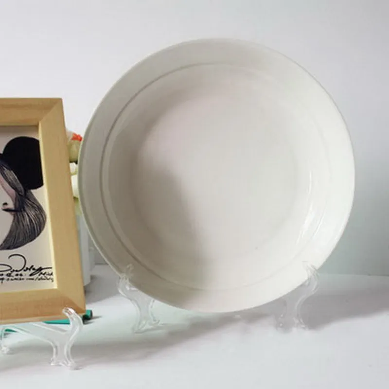 

1Pc Transparent Photo Bracket Folding Frame Clear Plate Ceramic Display Rack Bowl Picture Frame Easel Stand Pedestal Holder