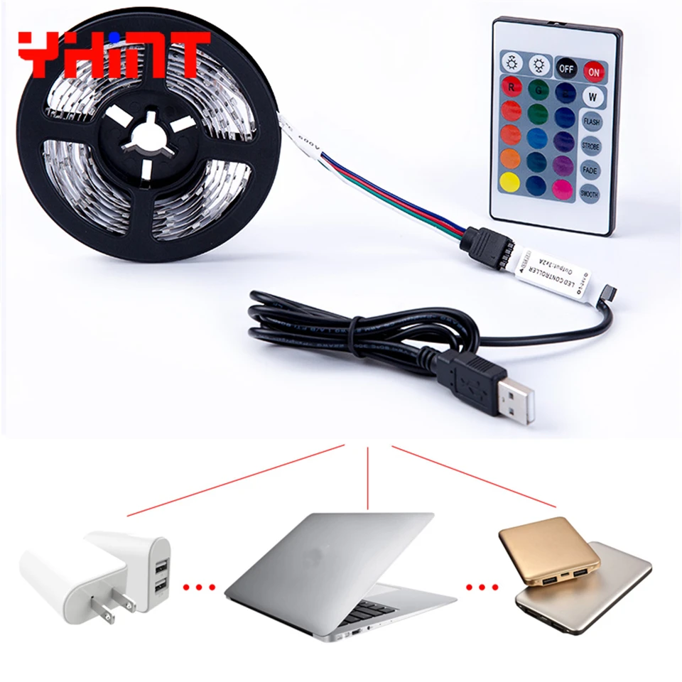5 в USB мощность 3528/2835 60led/m RGB SMD Светодиодная лента 0 м 30led 1 60led 2 120led полоса ТВ